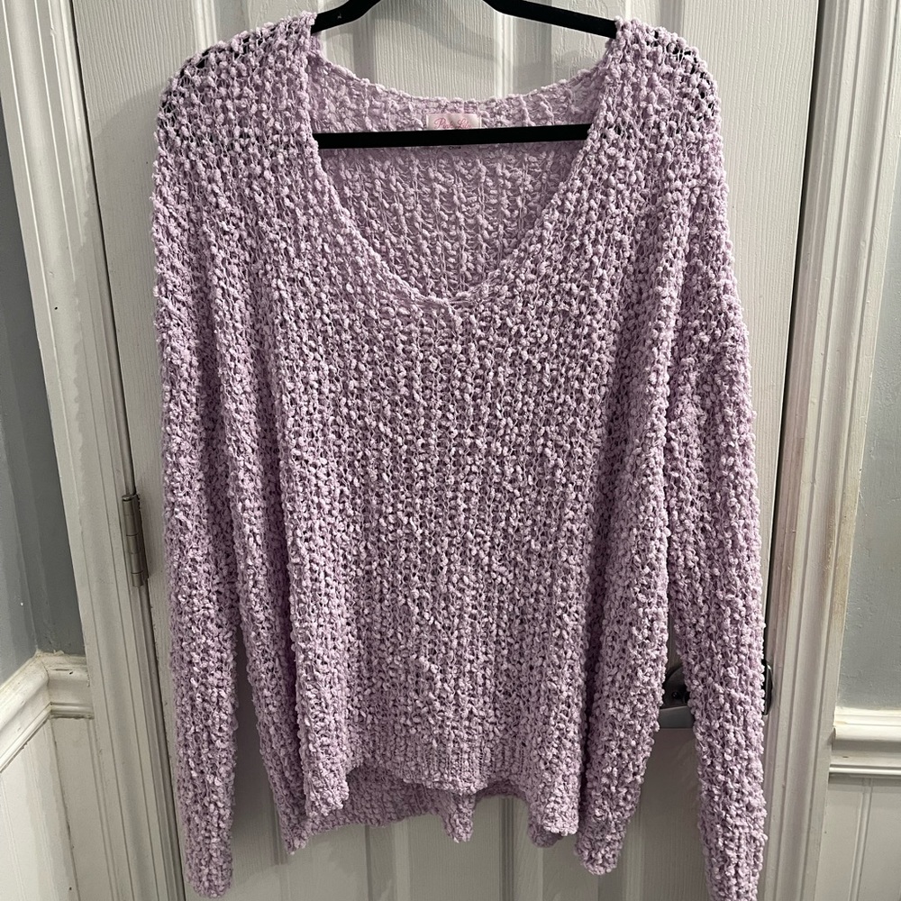 Lavender Spring Sweater Pink Lily Size Medium